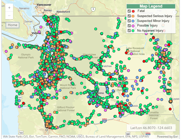 Washington state roads less safe than the national average