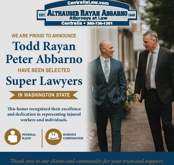 Local attorneys Todd Rayan and Peter Abbarno named to the Washington Super Lawyer List